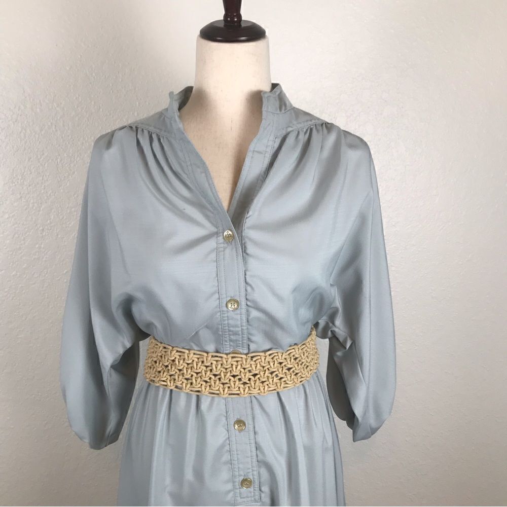 Vintage 1960s R & K Originals Western Boho belted button front midi dress 6/8* - Picture 7 of 14